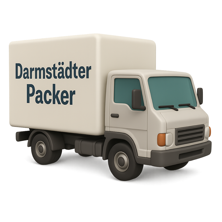 Umzugs-Lastwagen mit dem Schriftzug: Darmstädter Packer