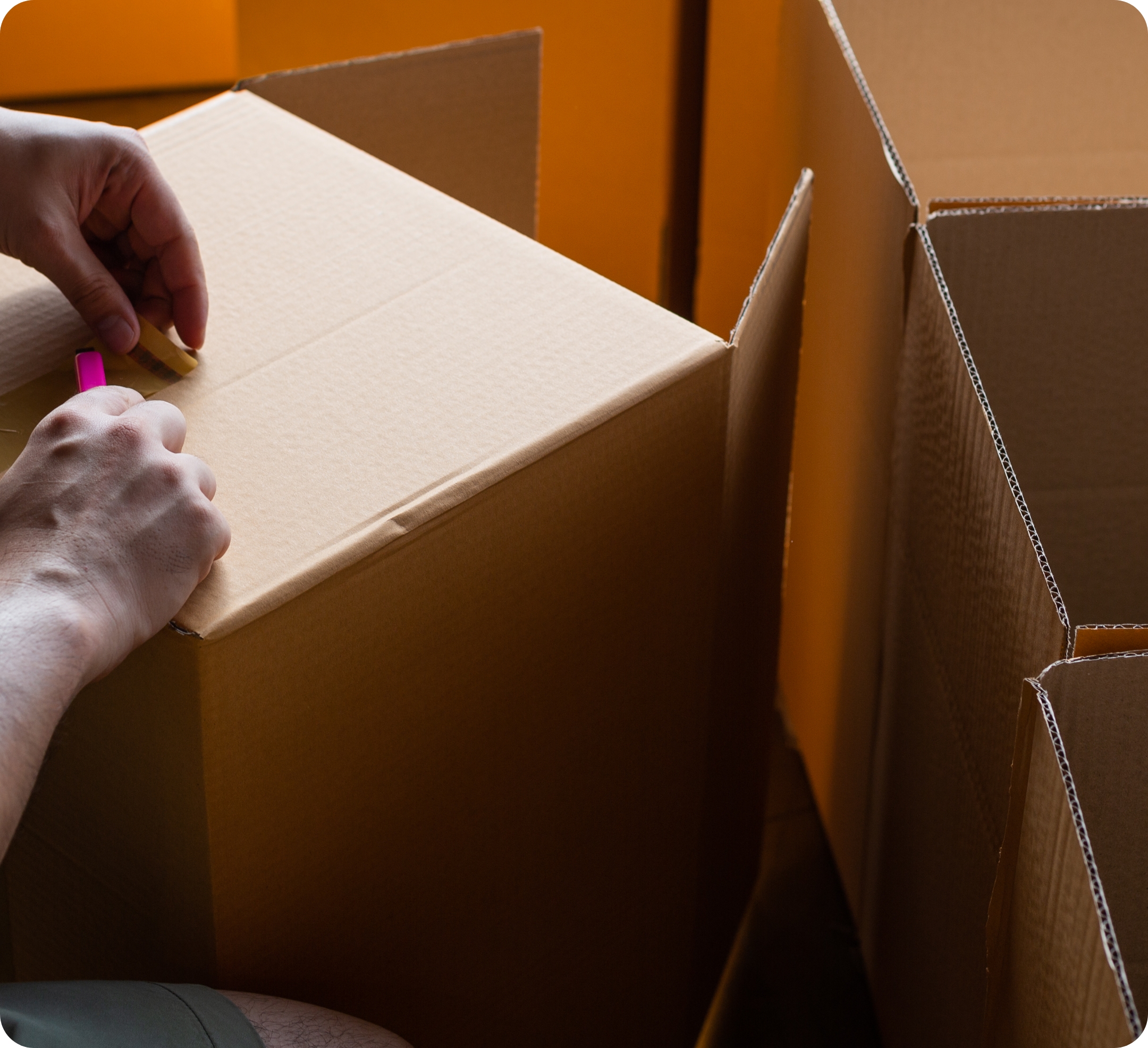 Möbel die verpackt werden