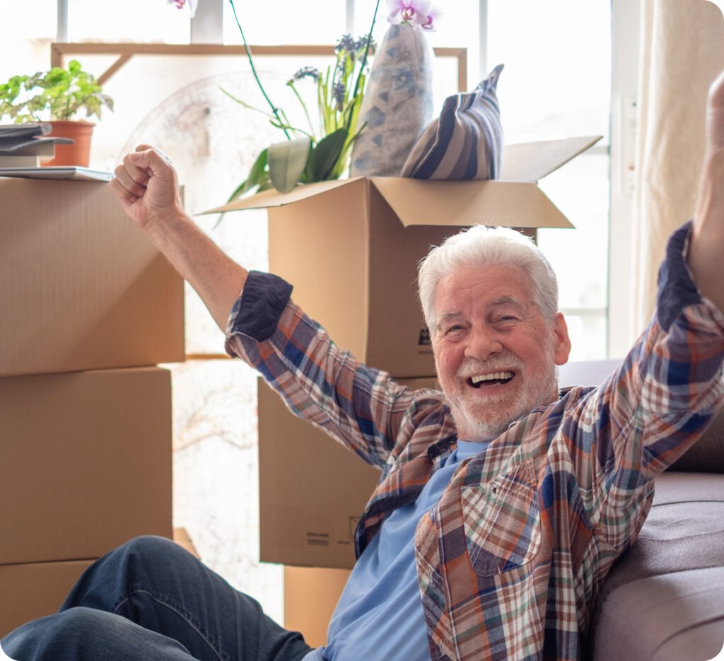 Zufriedener älterer Kunde