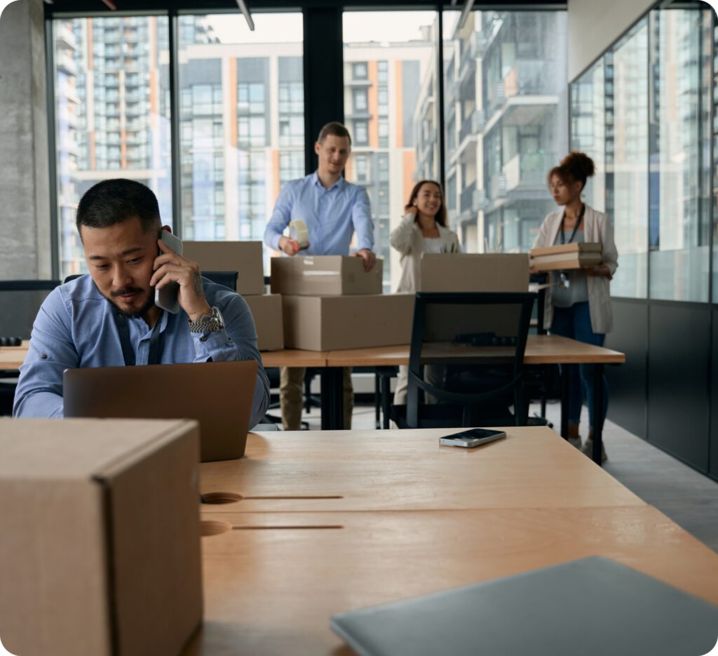 Das Büro einer Möbelspedition