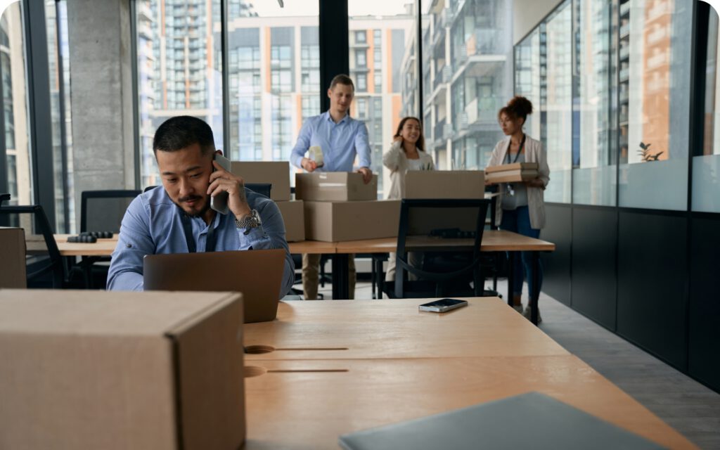 Das Büro einer Möbelspedition